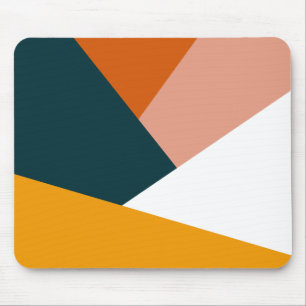 Modern abstract geometric colour block pattern mouse pad