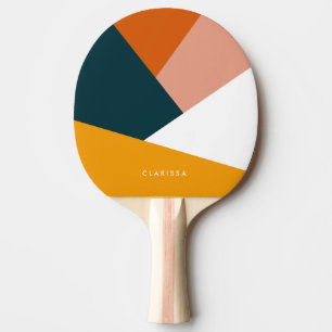 Modern abstract geometric colour block pattern ping pong paddle