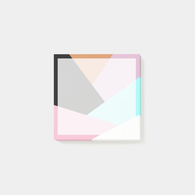 Modern abstract geometric colour block pattern post-it notes (Front)