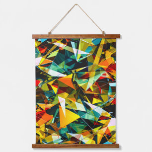 Modern Abstract Geometric Colourful Crystal Glass Hanging Tapestry