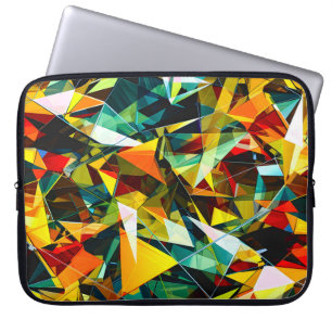 Modern Abstract Geometric Colourful Crystal Glass Laptop Sleeve