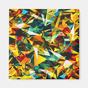 Modern Abstract Geometric Colourful Crystal Glass Magnet