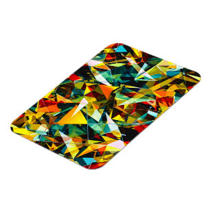 Modern Abstract Geometric Colourful Crystal Glass Magnet