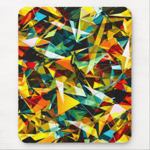 Modern Abstract Geometric Colourful Crystal Glass Mouse Pad