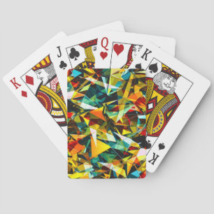 Modern Abstract Geometric Colourful Crystal Glass Playing Cards
