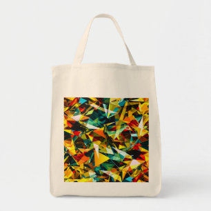 Modern Abstract Geometric Colourful Crystal Glass Tote Bag
