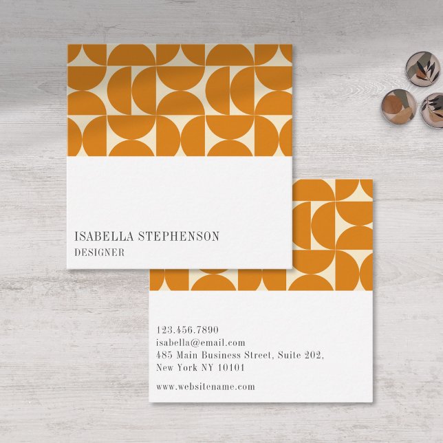 Modern Abstract Geometric Colourful Professional Square Business Card (Creator Uploaded)