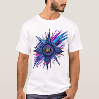 "Modern Abstract Geometric Compass Graphic T-Shirt