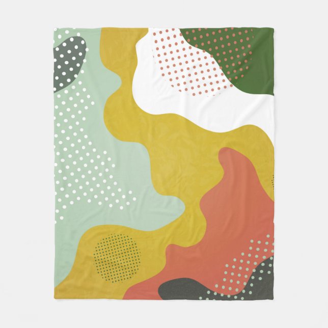 Modern abstract geometric composition with decorat fleece blanket (Front)
