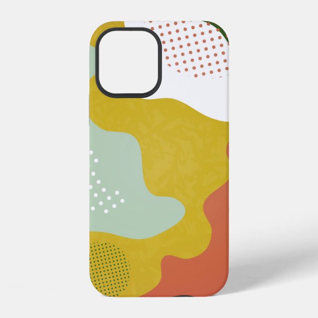 Modern abstract geometric composition with decorat iPhone case (Back)