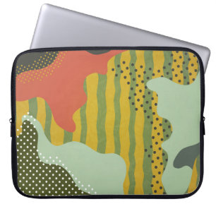 Modern abstract geometric composition with decorat laptop sleeve