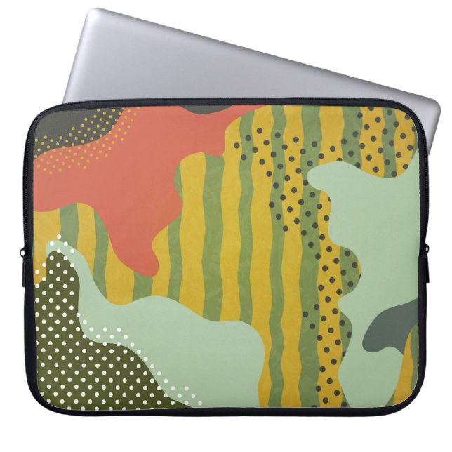 Modern abstract geometric composition with decorat laptop sleeve (Front)