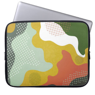 Modern abstract geometric composition with decorat laptop sleeve