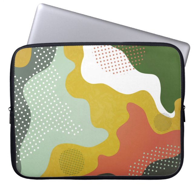 Modern abstract geometric composition with decorat laptop sleeve (Front)