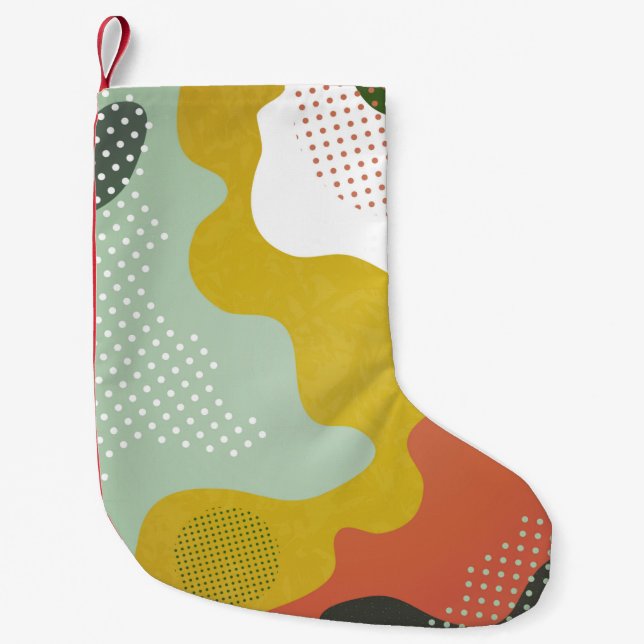 Modern abstract geometric composition with decorat small christmas stocking (Front)