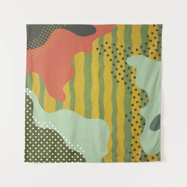 Modern abstract geometric composition with decorat tapestry (Front)