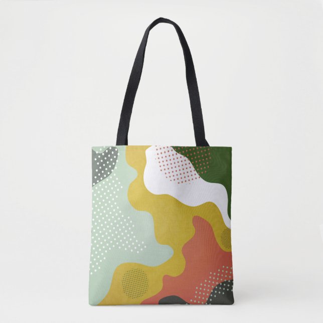 Modern abstract geometric composition with decorat tote bag (Front)