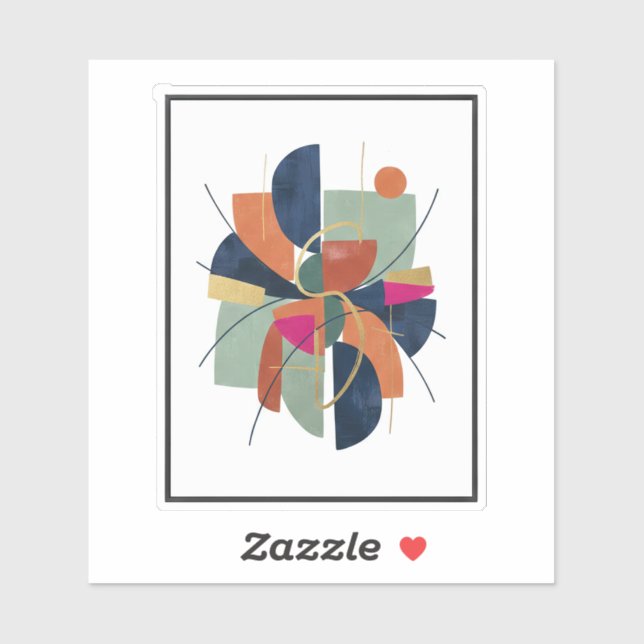 Modern Abstract Geometric Custom-Cut Vinyl Sticker (Sheet)