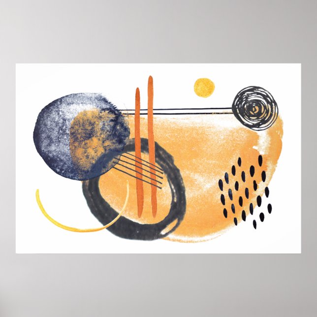 Modern Abstract Geometric Design Shapes lines 3 Poster (Front)