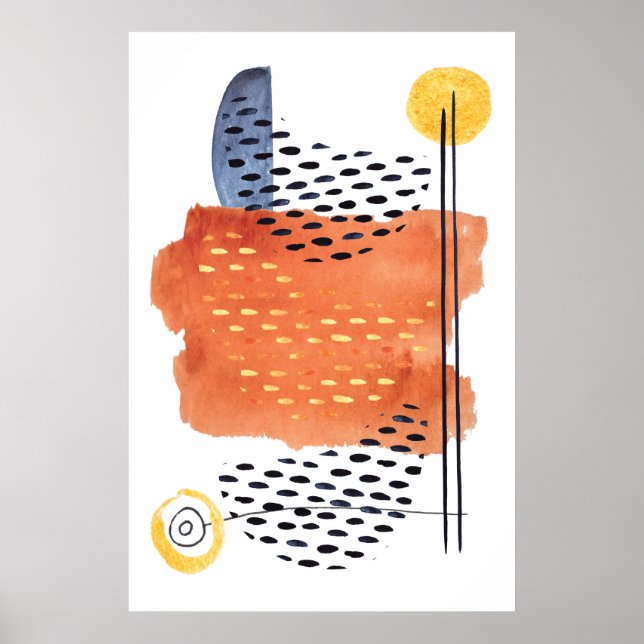 Modern Abstract Geometric Design Shapes lines 9 Poster (Front)