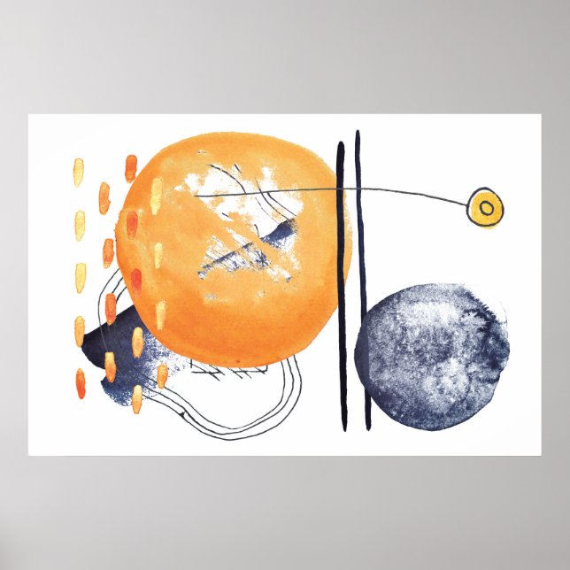 Modern Abstract Geometric Design Shapes lines Poster (Front)