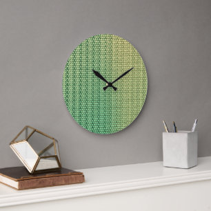 Modern abstract geometric digital pattern 1250 large clock
