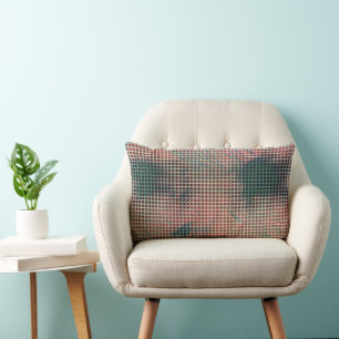 Modern abstract geometric digital pattern 1253 lumbar cushion