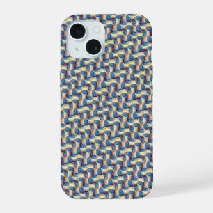Modern abstract geometric digital pattern 1256 iPhone 15 case