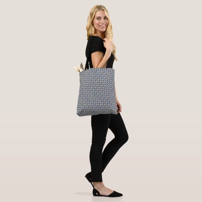 Modern abstract geometric digital pattern 1256 tote bag (On Model)