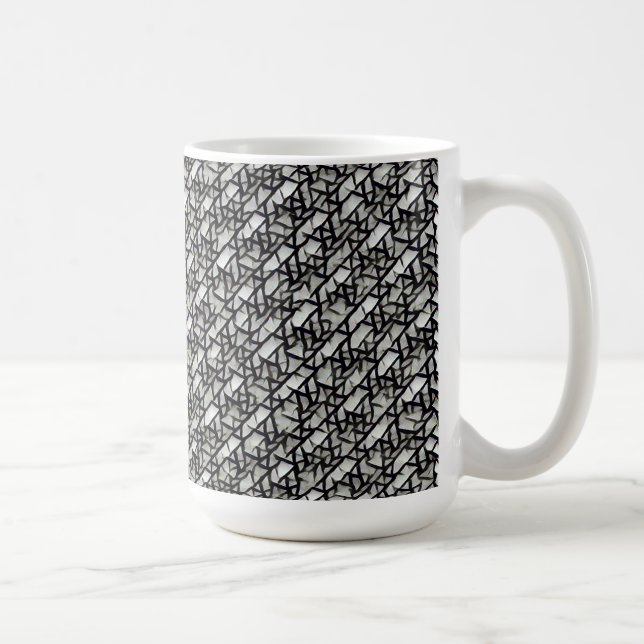 Modern abstract geometric digital pattern 1272 coffee mug (Right)