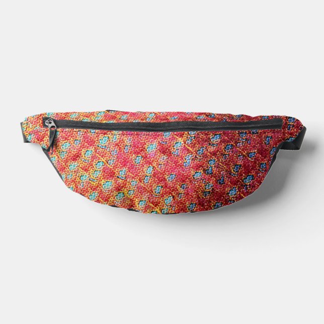 Modern abstract geometric digital pattern 1274 bum bags (Lay Down)