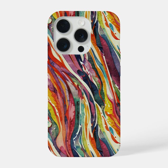 Modern abstract geometric digital pattern 40 iPhone case (Back)