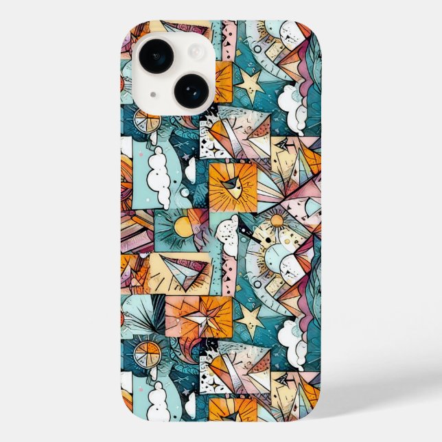 Modern abstract geometric digital pattern 43 Case-Mate iPhone case (Back)