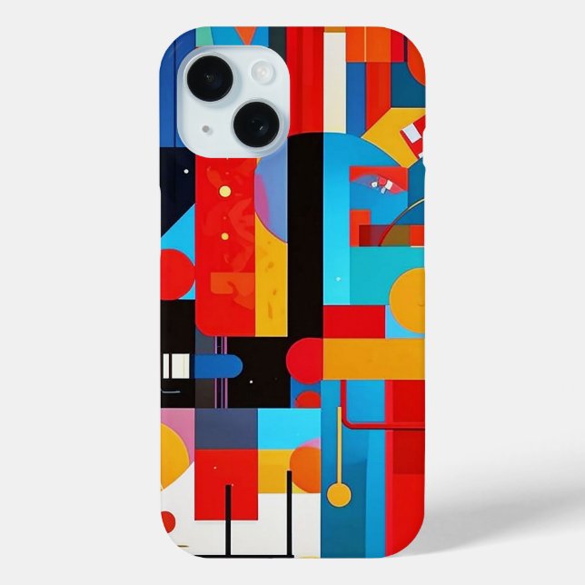 Modern abstract geometric digital pattern 47 Case-Mate iPhone case (Back)
