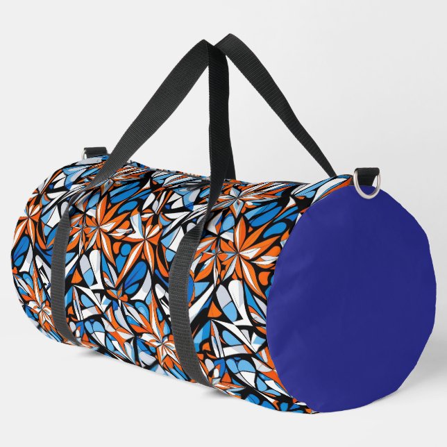 Modern abstract geometric digital pattern 50 duffle bag (Left Corner)
