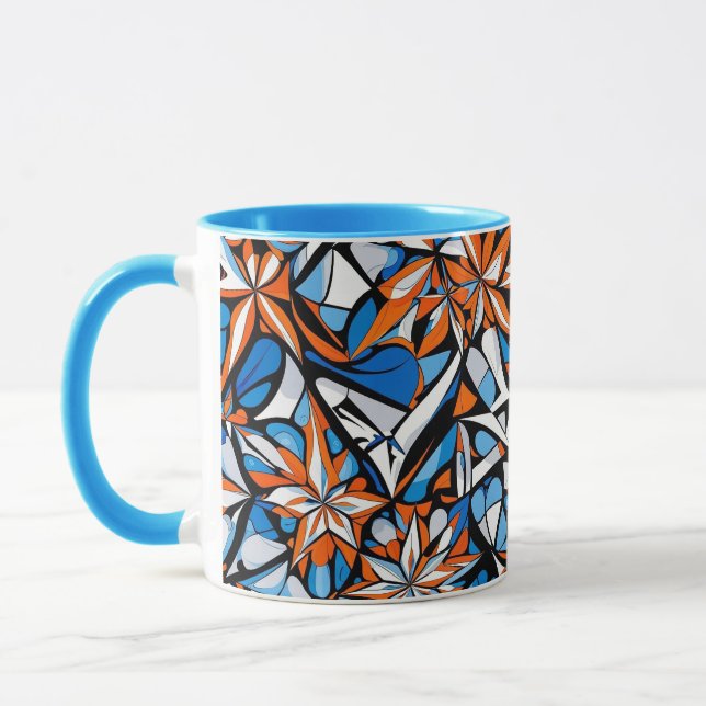 Modern abstract geometric digital pattern 50 mug (Left)