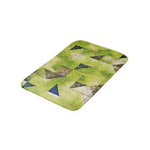 Modern abstract geometric digital pattern 56 bath mat