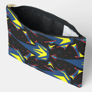Modern abstract geometric digital pattern 57 accessory pouch