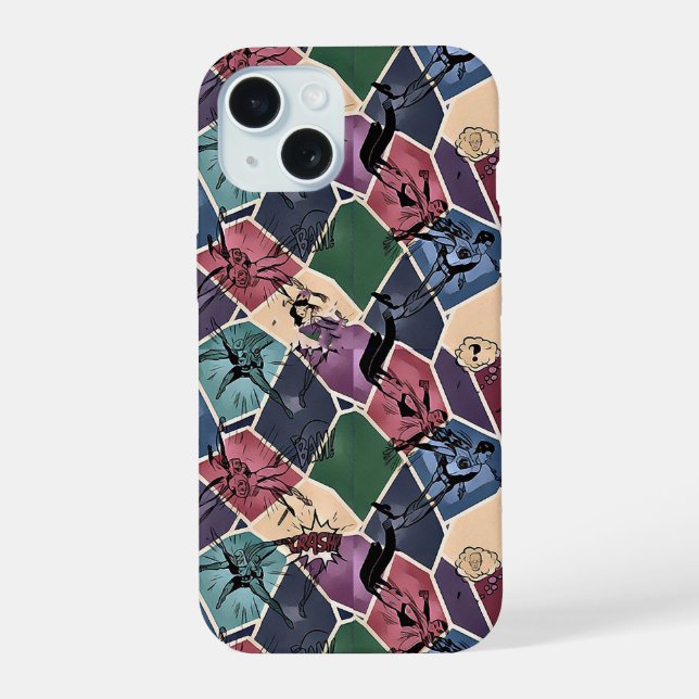 Modern abstract geometric digital pattern 59 iPhone 15 case (Back)