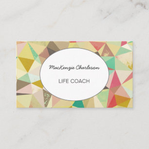Modern Abstract Geometric Life Coach Business Card