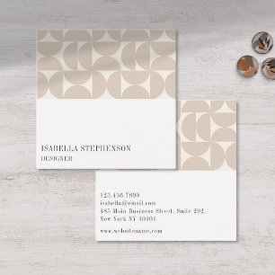 Modern Abstract Geometric Neutral Professional Square Business Card
