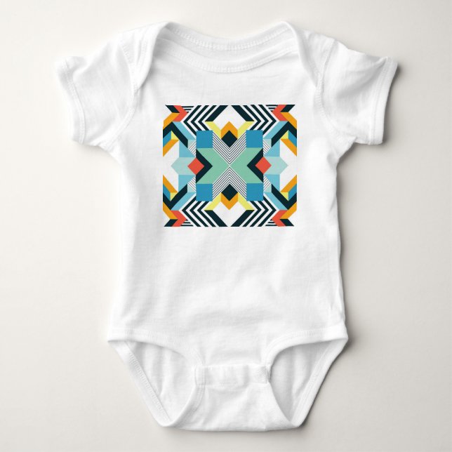 Modern Abstract Geometric Pattern. Baby Bodysuit (Front)