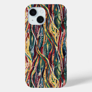 Modern abstract geometric pattern design 37 iPhone 15 case