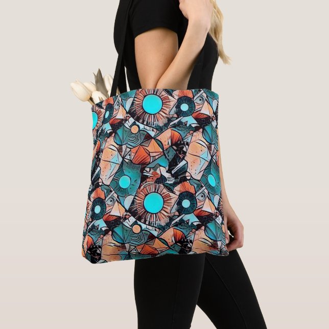 Modern abstract geometric pattern design 45 tote bag (Close Up)