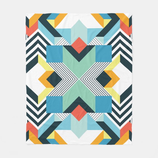 Modern Abstract Geometric Pattern. Fleece Blanket (Front)