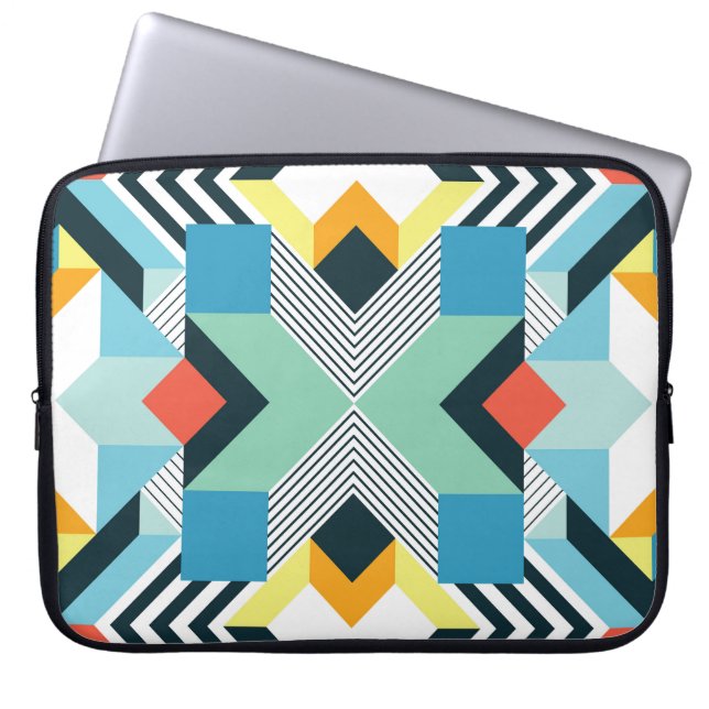 Modern Abstract Geometric Pattern. Laptop Sleeve (Front)
