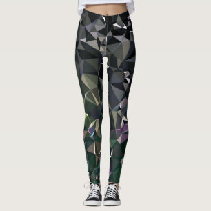 Modern Abstract Geometric Pattern - Night Dock Leggings