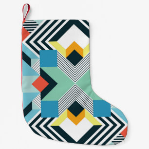 Modern Abstract Geometric Pattern. Small Christmas Stocking