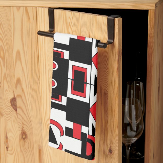 Modern Abstract Geometric Pattern Tea Towel (Thirds Fold)