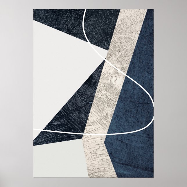 Modern Abstract Geometric Pattern Wall Art Poster (Front)